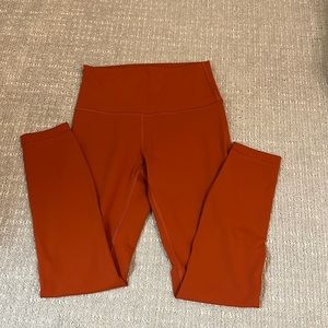 Lululemon Burnt Orange Wunder Under Leggings
